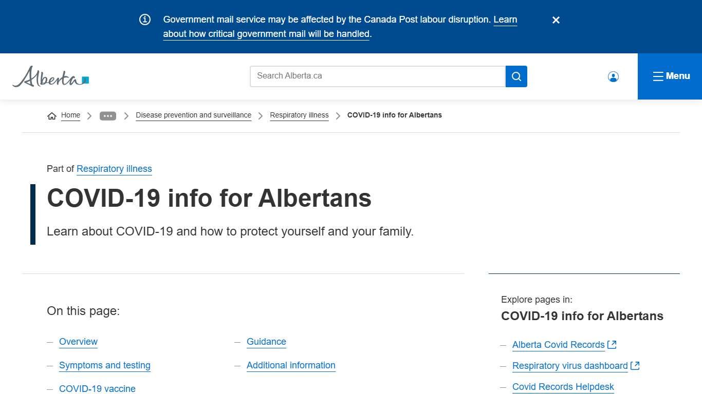 COVID-19 info for Albertans Alberta.ca